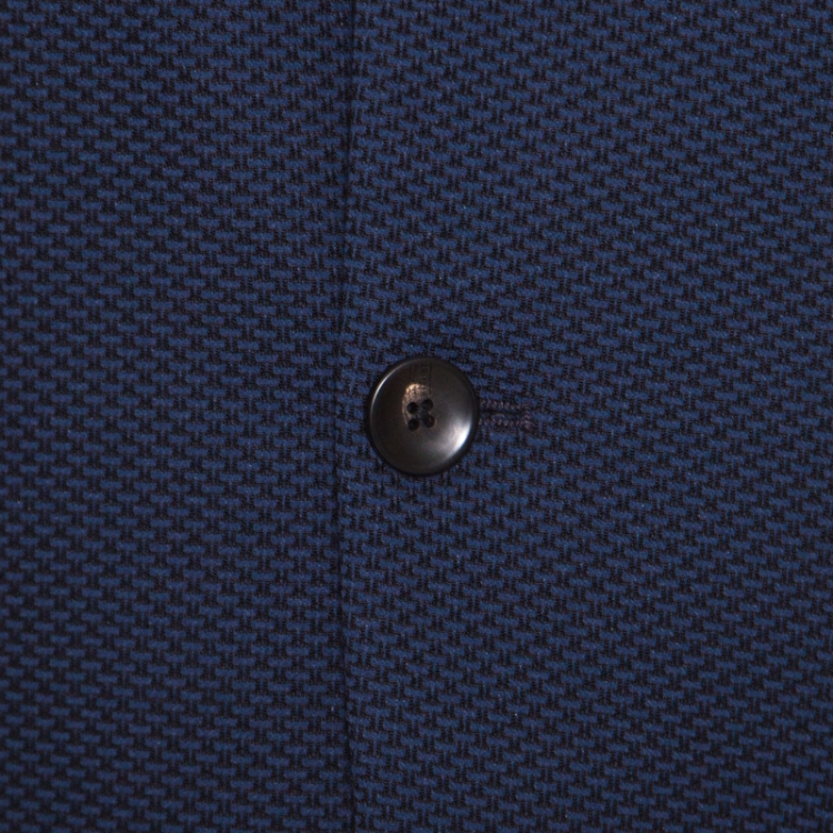 Pre Owned Armani Collezioni Dark Navy Geometric Patterned Tailored Blazer XL