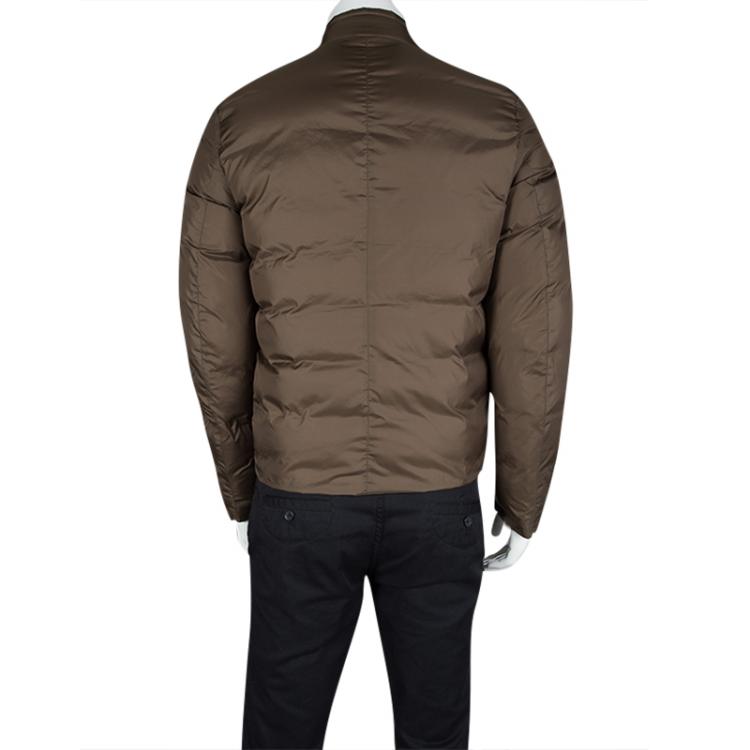 Pre Owned Armani Collezioni Brown Duck Down Puffer Jacket M