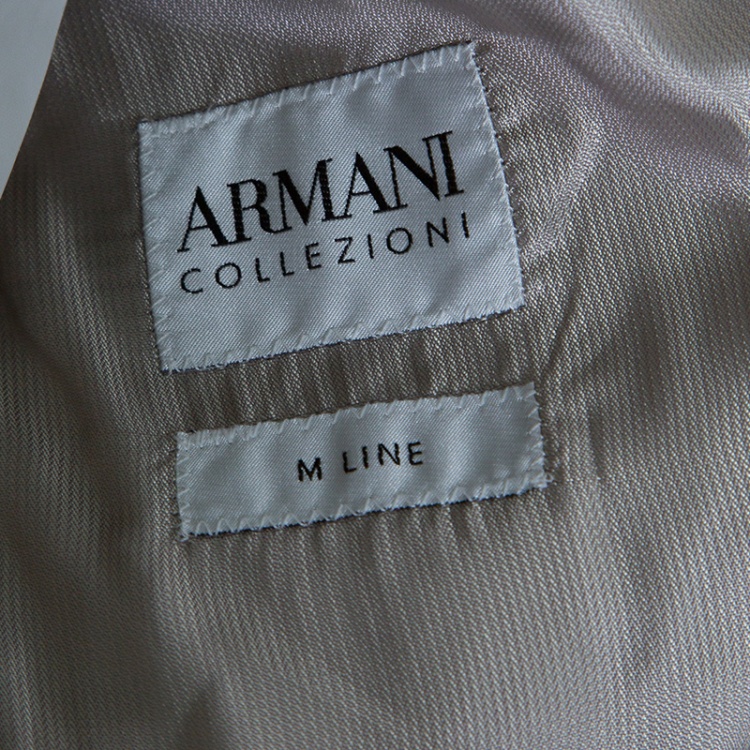 Pre Owned Armani Collezioni Beige Cotton and Silk Tailored Blazer XXL