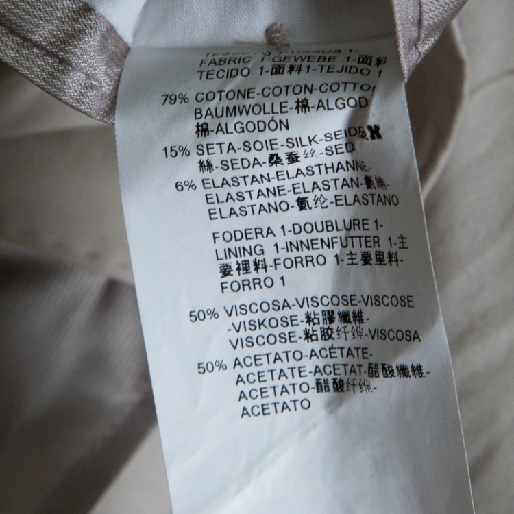 Pre Owned Armani Collezioni Beige Cotton and Silk Tailored Blazer XXL