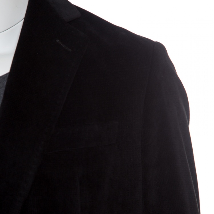 مملوكة مسبقًا Armani Collezioni Black Velvet Tailored Two Button Blazer XXL
