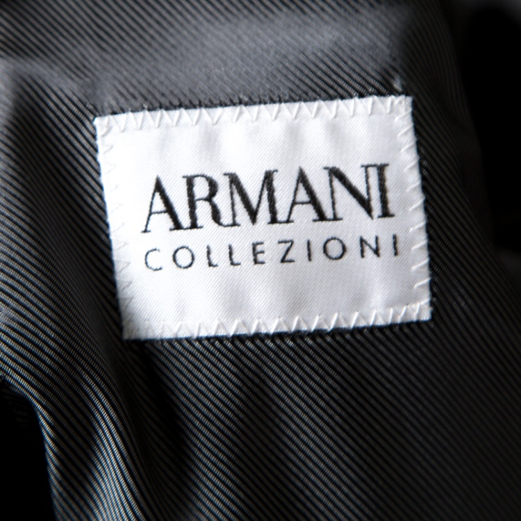مملوكة مسبقًا Armani Collezioni Black Velvet Tailored Two Button Blazer XXL