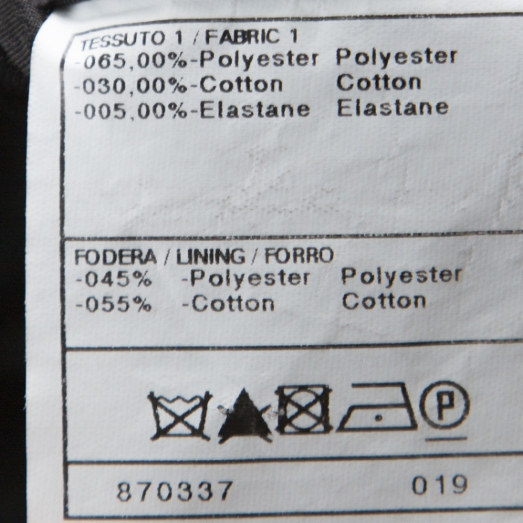 Pre Owned Armani Collezioni Black Cotton Blend Button Front Blazer XL