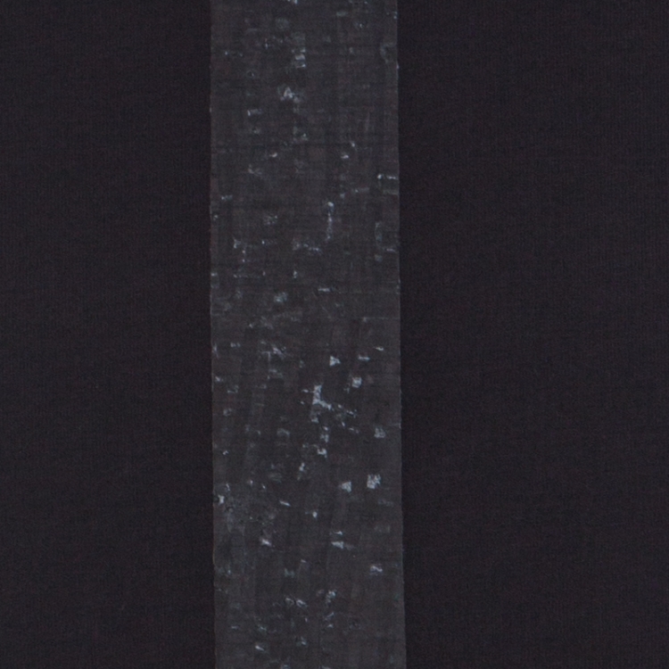 Pre Owned  Armani Collezioni Black Cotton Leather Panel Insert T-Shirt XL