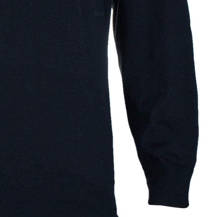 Pre Owned Armani Collezioni Black Long Sleeve Polo Shirt XL