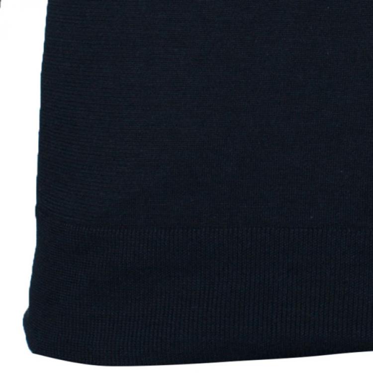 Pre Owned Armani Collezioni Black Long Sleeve Polo Shirt XL