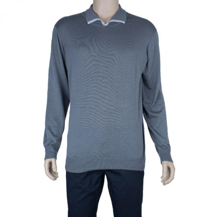 Collezioni Gray Long Sleeve Polo Shirt XL Armani |