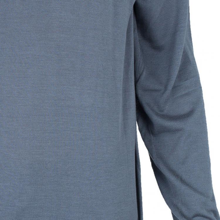 مملوكة مسبقًا Armani Collezioni Gray Long Sleeve Polo Shirt XL