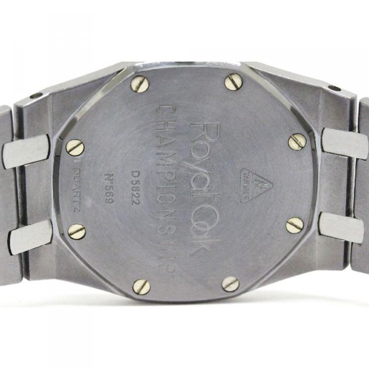 Pre Owned Audemars Piguet Grey Tantalum Diamond Royal Oak Men's Wristwatch 33MM