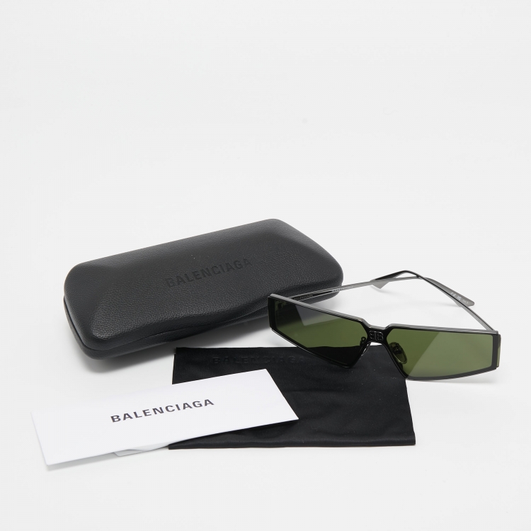 Pre Owned Balenciaga Black Tinted BB0192S Shield Sunglasses