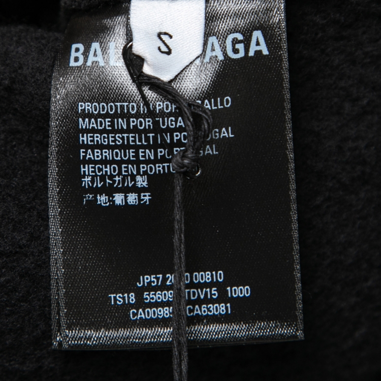 Pre Owned Balenciaga Black Cotton Speed Hunters Graphic Printed Hoodie S