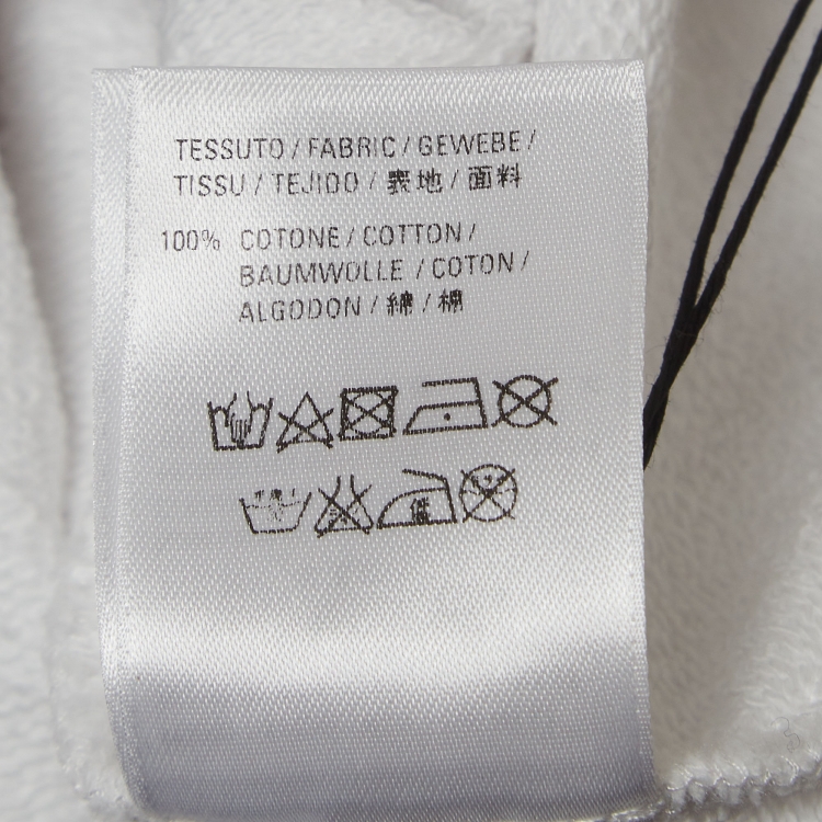 Pre Owned Balenciaga White Logo Print Cotton Hooded Sweatshirt XS