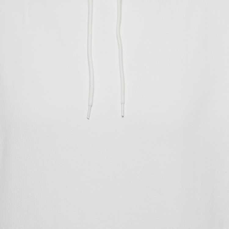 Pre Owned Balenciaga White Logo Print Cotton Hooded Sweatshirt XS