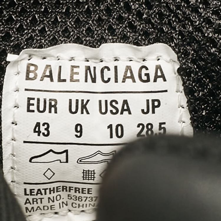 Pre Owned Balenciaga Black Leather Triple S Lace Up Sneakers Size 43