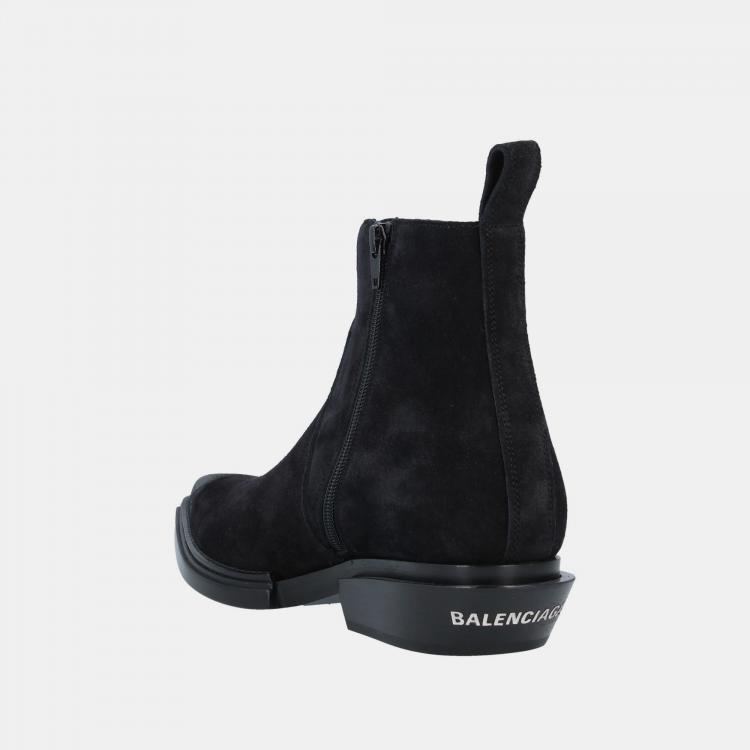 Pre Owned Balenciaga Black Suede Ankle Boots 42