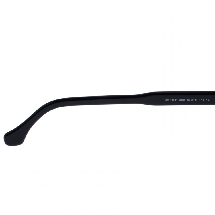 Pre Owned Balenciaga Black/White Trim BA 19-F Wayfarer Sunglasses