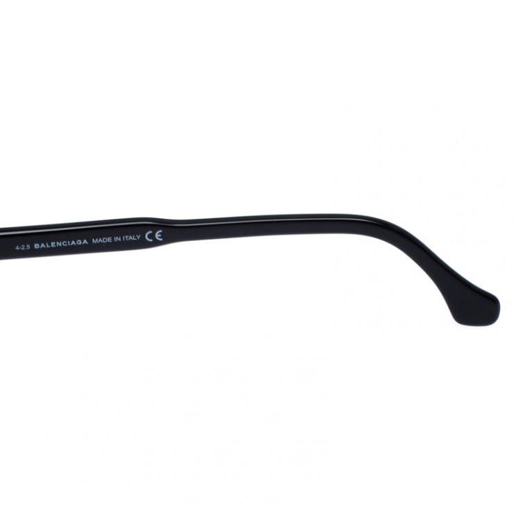 Pre Owned Balenciaga Black/White Trim BA 19-F Wayfarer Sunglasses