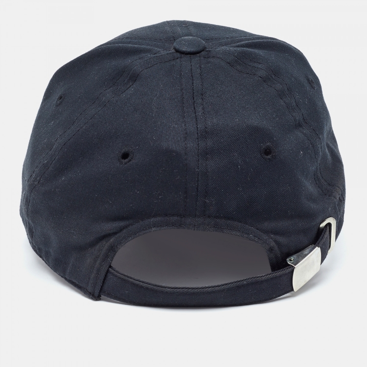 Pre Owned Balenciaga Black Logo Embroidered Cotton Baseball Cap L