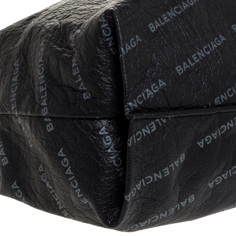 Pre Owned Balenciaga Black Leather Supermarket Shopper Bag