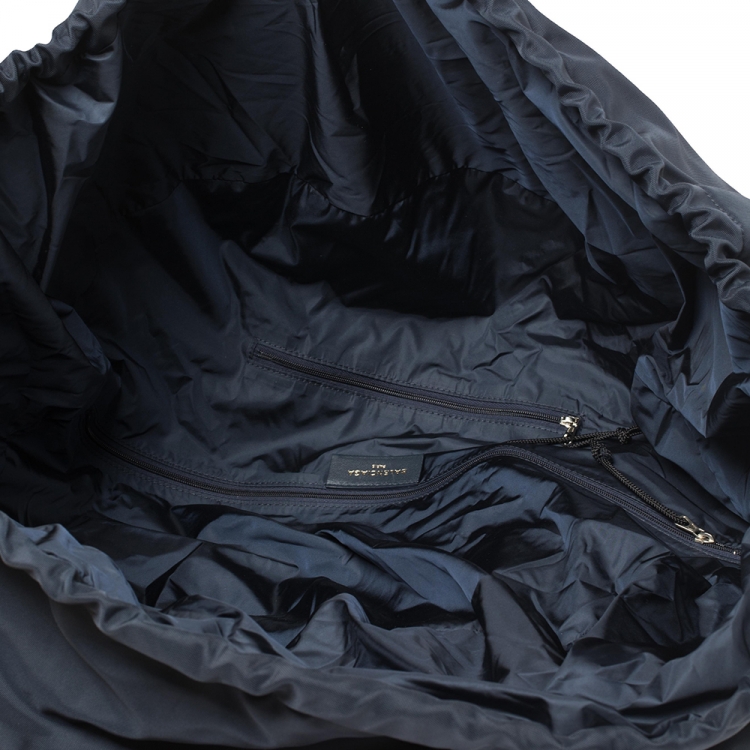 مملوكة مسبقًا Balenciaga Navy Blue/Red Nylon Small Wheel Logo Weekender Bag