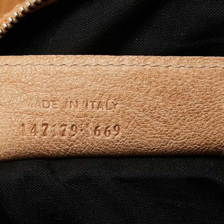 Pre Owned Balenciaga Sand Beige Leather Linea Metallica Bag