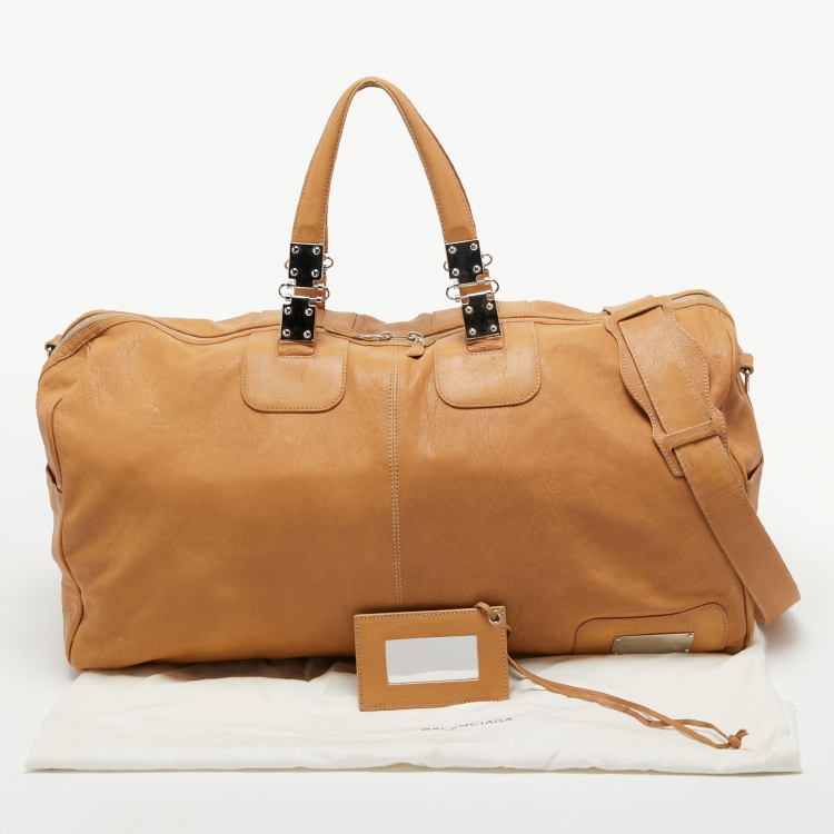 Pre Owned Balenciaga Sand Beige Leather Linea Metallica Bag