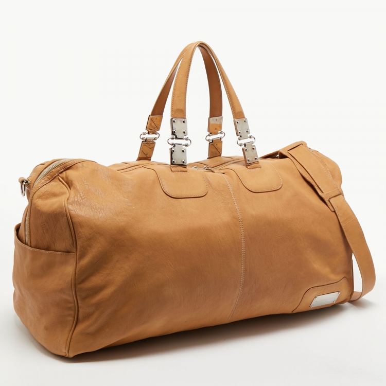 Pre Owned Balenciaga Sand Beige Leather Linea Metallica Bag