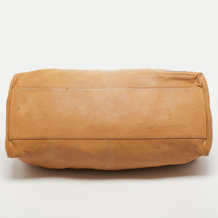 Pre Owned Balenciaga Sand Beige Leather Linea Metallica Bag