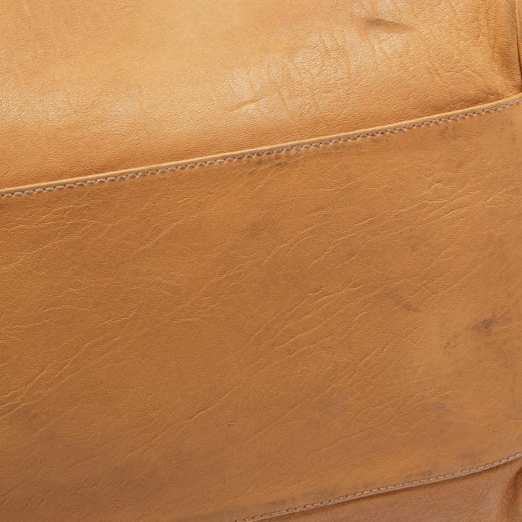 Pre Owned Balenciaga Sand Beige Leather Linea Metallica Bag