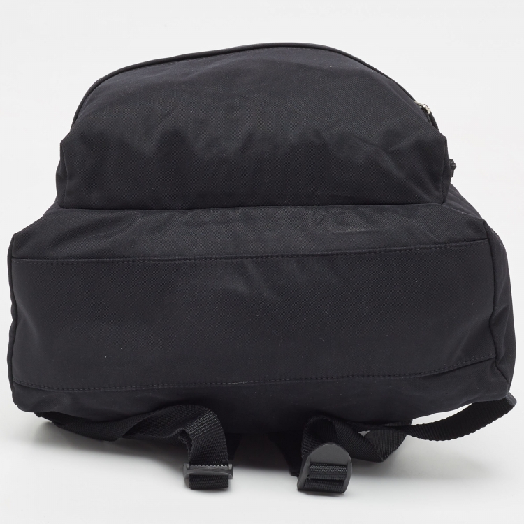 Pre Owned Balenciaga Black Nylon Logo Embroidered Wheel Backpack