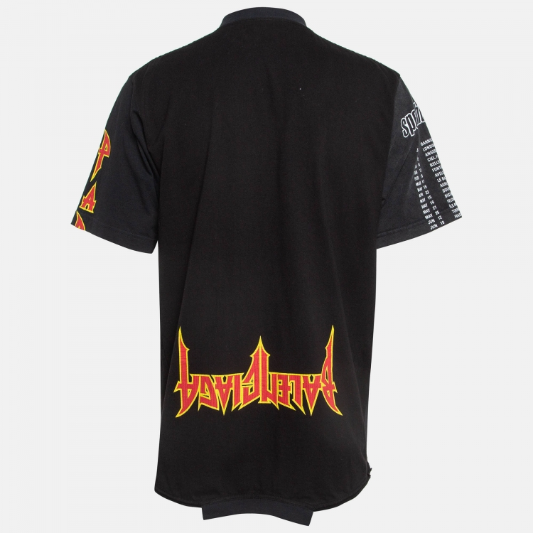 Pre Owned Balenciaga Black Cotton Speed Hunter Upside Down Oversized T-Shirt L