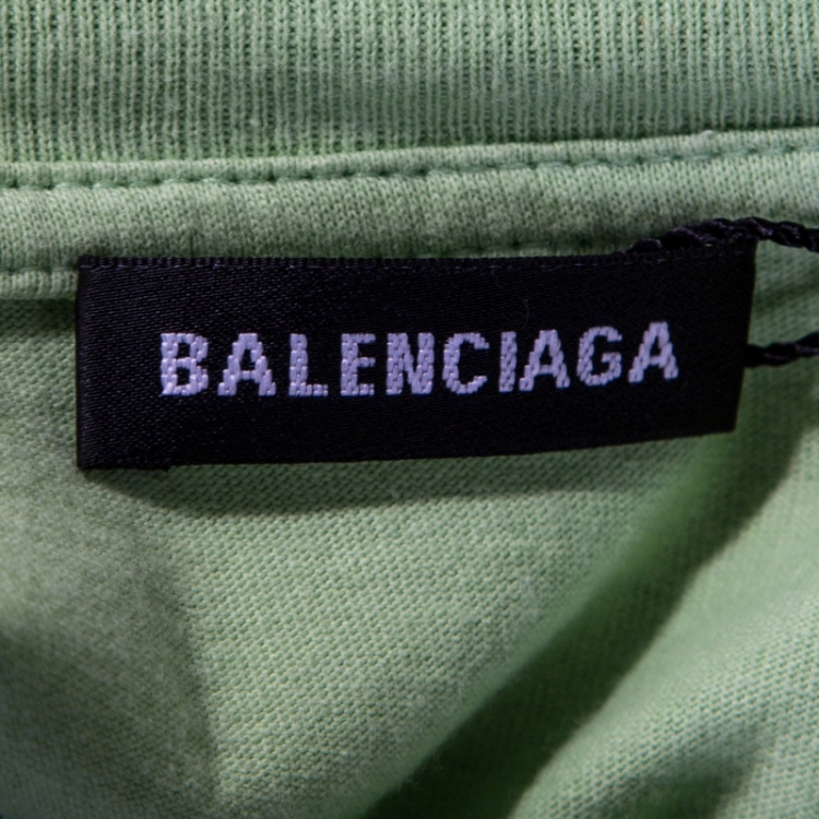Pre Owned Balenciaga Green Cotton Oversized T-Shirt S