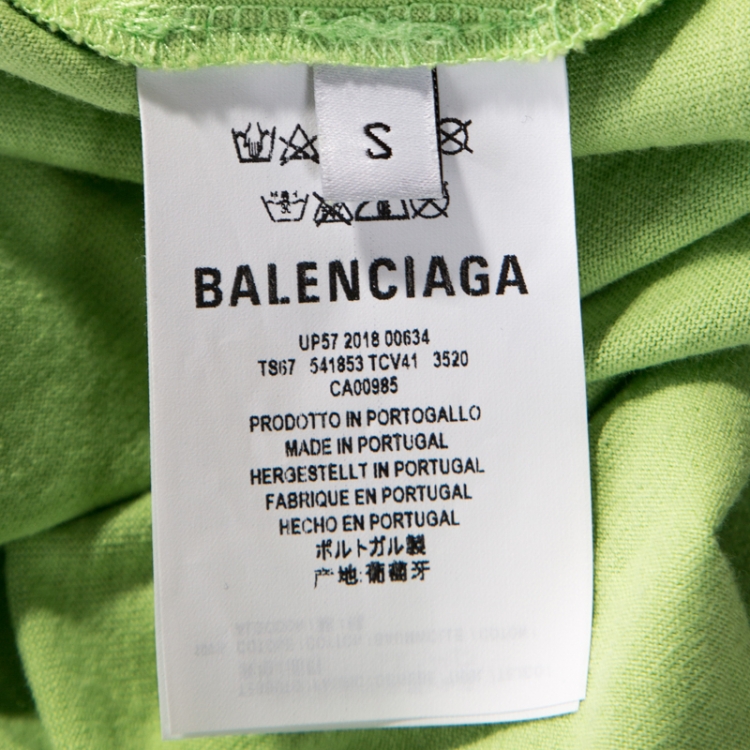 Pre Owned Balenciaga Green Cotton Oversized T-Shirt S
