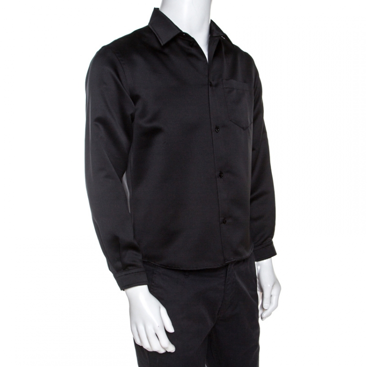 balenciaga black button up shirt