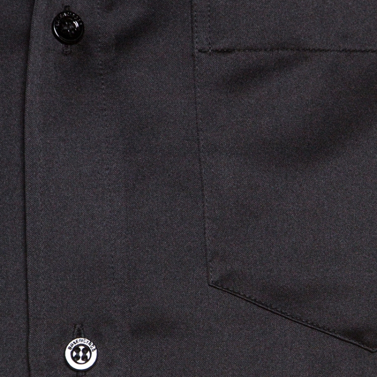 Pre Owned Balenciaga Black Satin Button Front Shrunken Shirt M