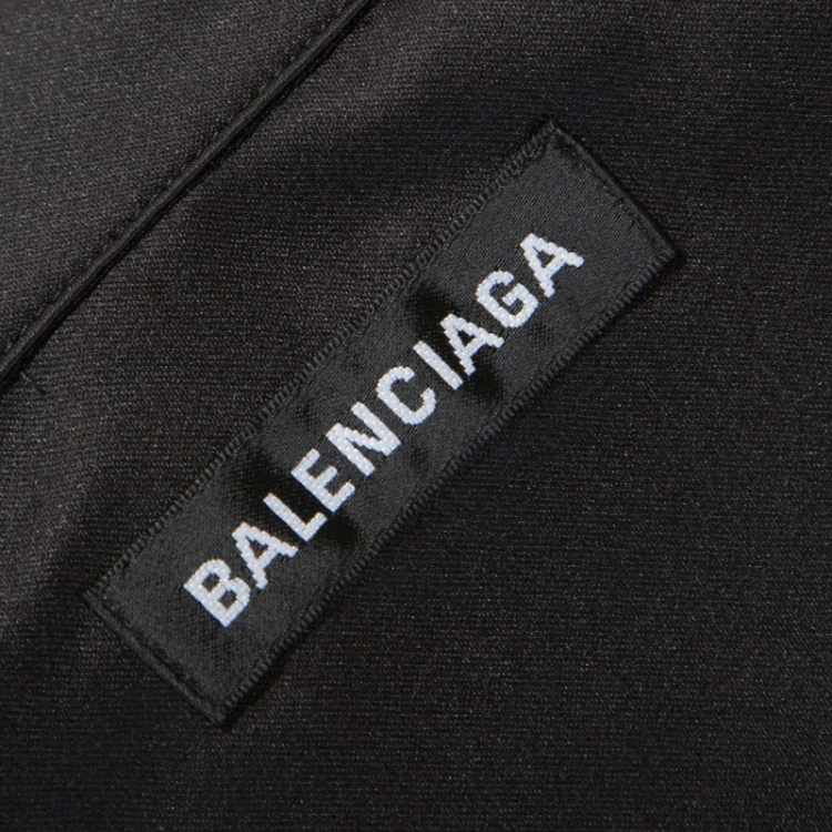 Pre Owned Balenciaga Black Satin Button Front Shrunken Shirt M