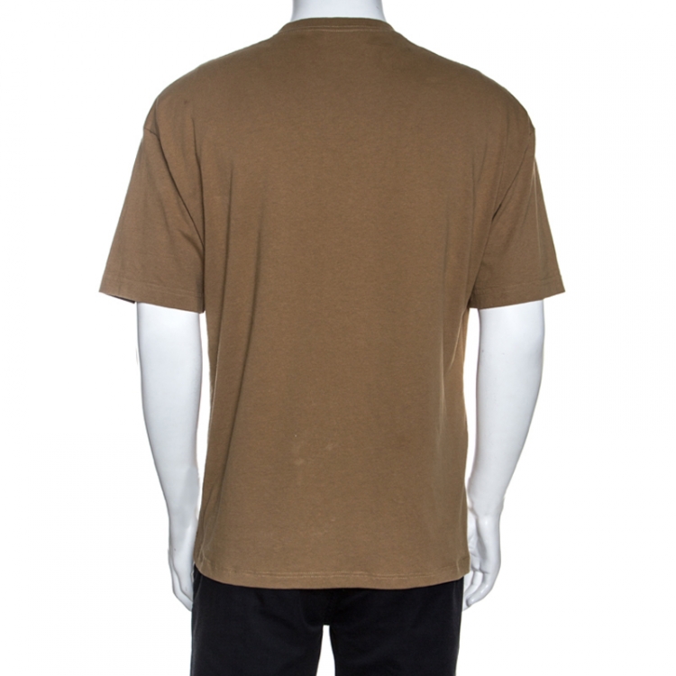 مملوكة مسبقًا Balenciaga Beige BB Logo print Cotton T-Shirt M