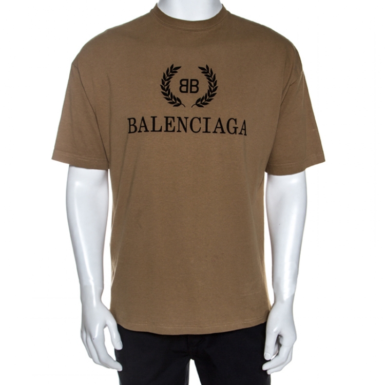 Balenciaga Beige BB Logo print Cotton T-Shirt M Balenciaga | The Luxury  Closet