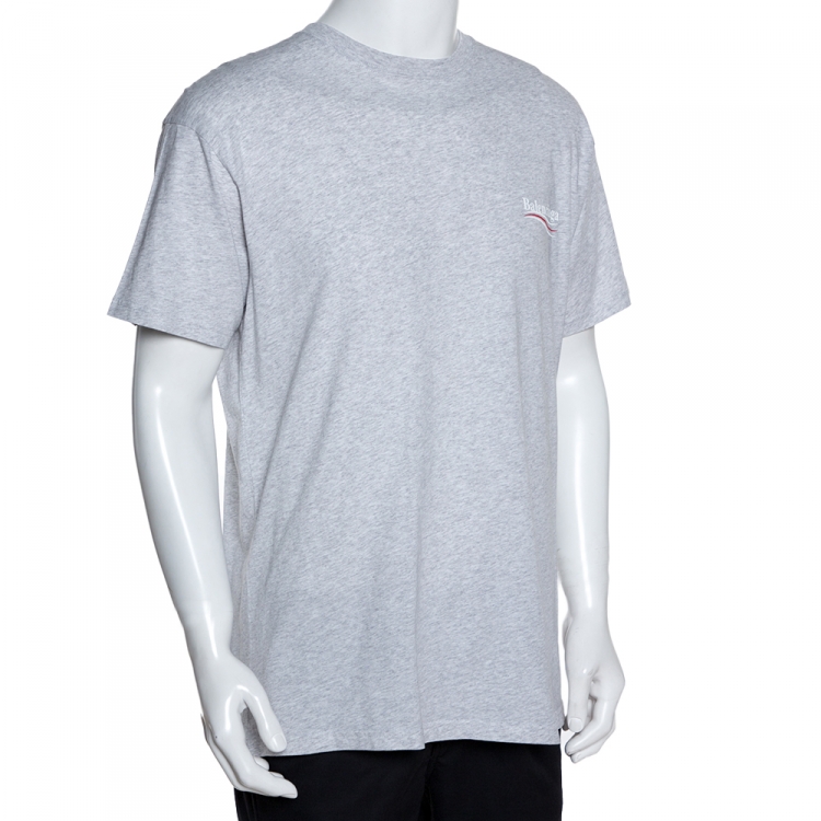 Balenciaga Light Grey Cotton Wave Print T Shirt S Balenciaga | TLC