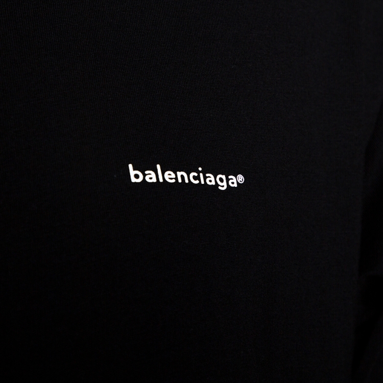 Pre Owned Balenciaga Black Cotton Lowercase Logo Print T Shirt XS