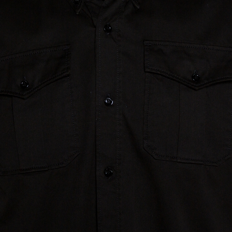 Pre Owned Balenciaga Black Cotton Short Sleeve Safari Shirt M