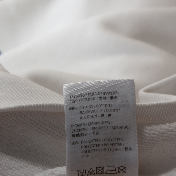 Pre Owned Balenciaga White Embroidered Logo Cotton Oversized Hoodie XS