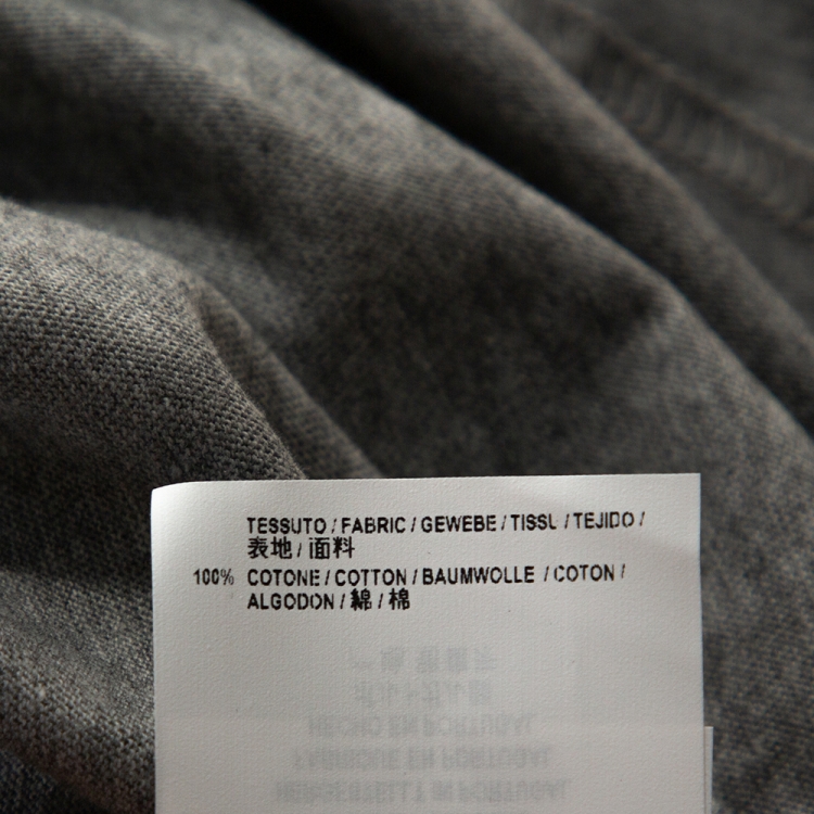 Pre Owned Balenciaga Grey Cotton Campaign Logo Crew Neck T Shirt M 