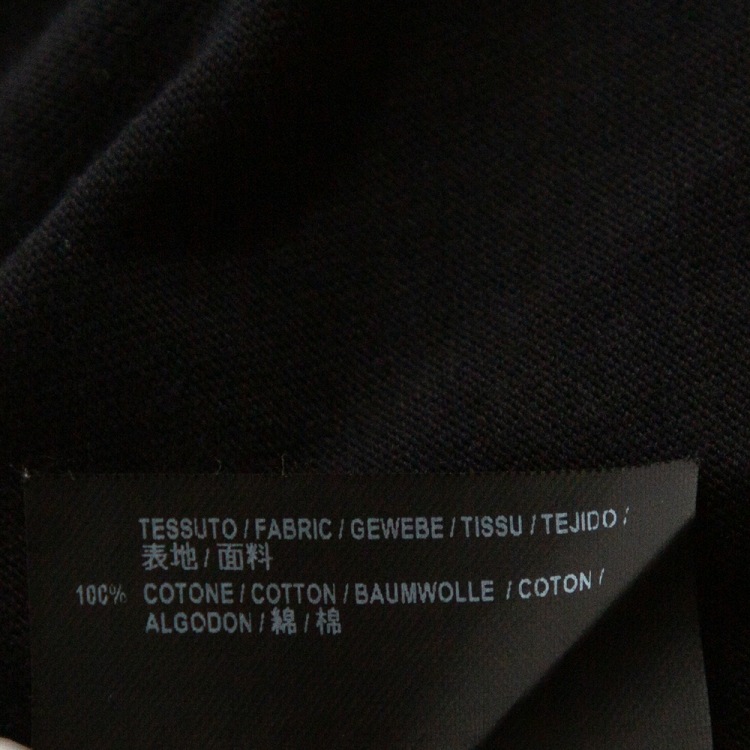 Pre Owned Balenciaga Black Cotton Campaign Logo Crew Neck T Shirt M 
