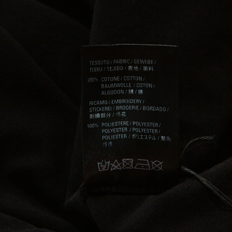 Pre Owned Balenciaga Black Cotton Multi Logo Print Long Sleeve Turtleneck T Shirt M 