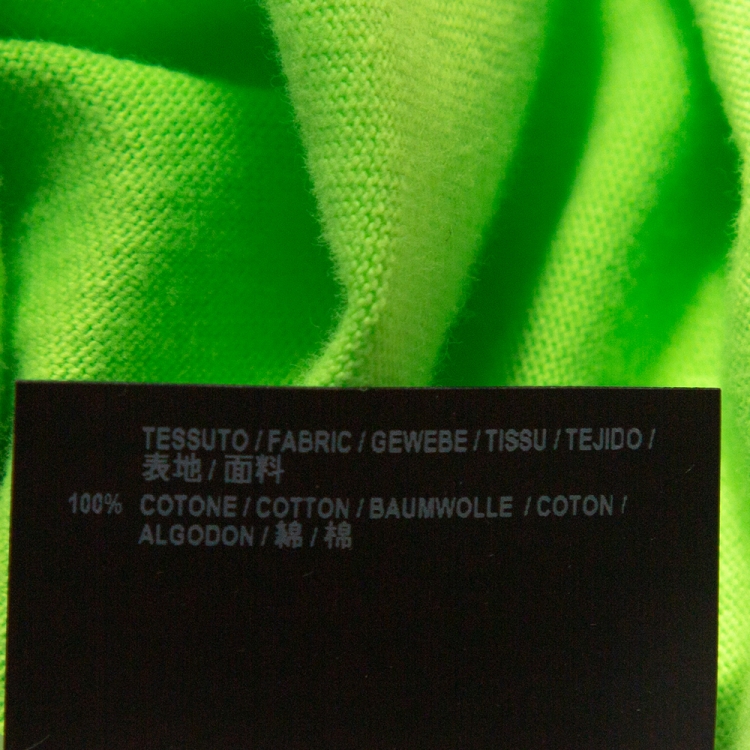 Pre Owned Balenciaga Fluorescent Green Ego Print Cotton Oversized T-Shirt M