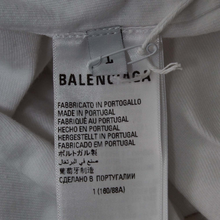 Pre Owned Balenciaga x Adidas Cotton Logo Embroidered Cotton Oversized T-Shirt L