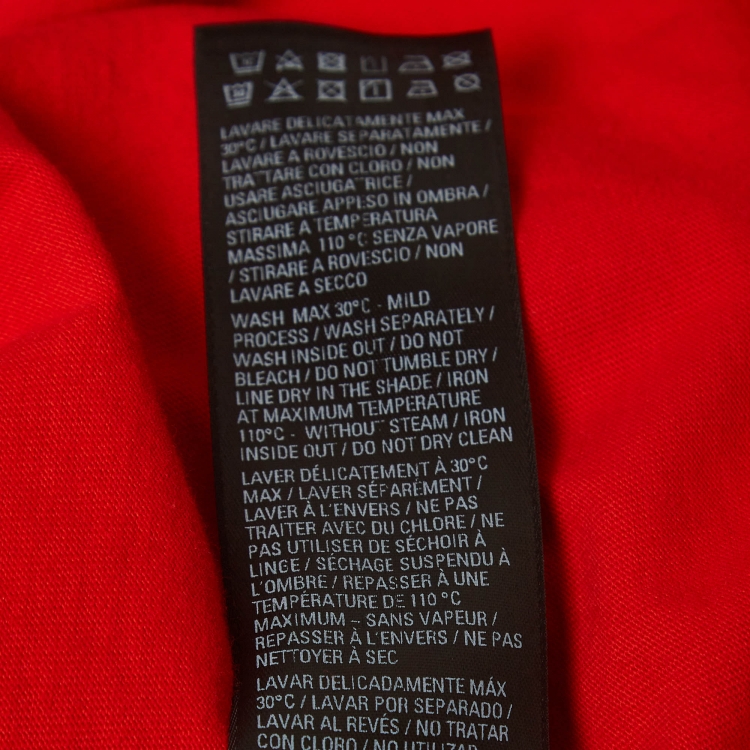 Pre Owned Balenciaga Red Cotton Logo Embroidered Oversized Round Neck T-Shirt L