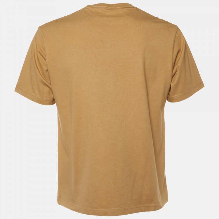 Pre Owned Balenciaga Brown Logo Printed Cotton T-Shirt XS