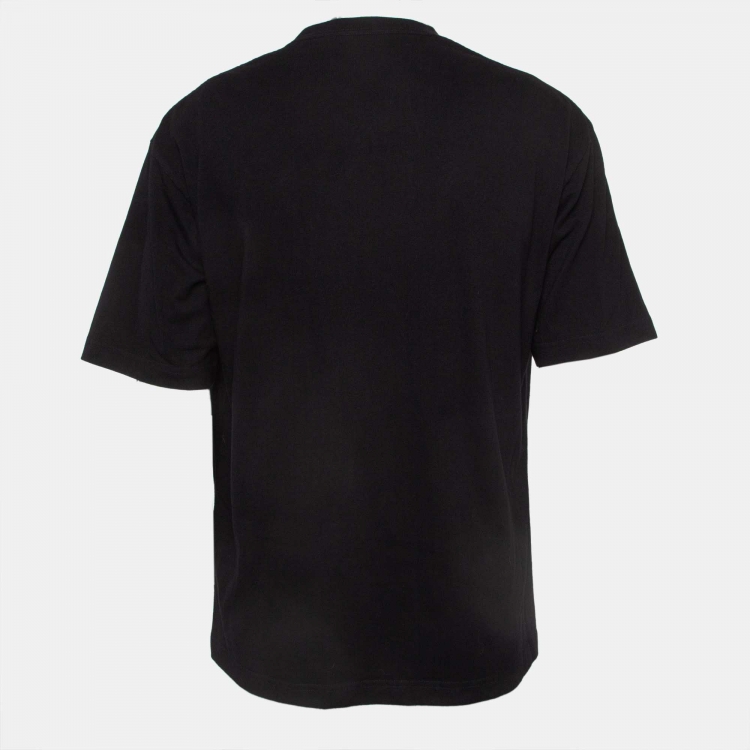 Pre Owned Balenciaga Black Blurry Logo Print Cotton Crew Neck T-Shirt S